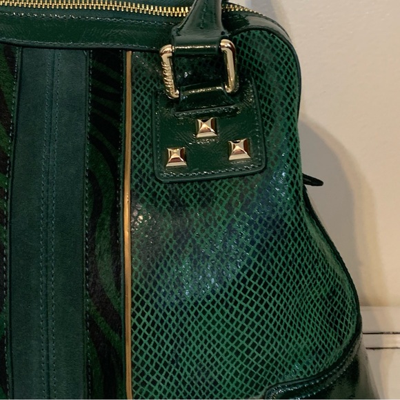 Sharif Patent Leather and Snake Print Shoulder Bag - Picture 2 of 16